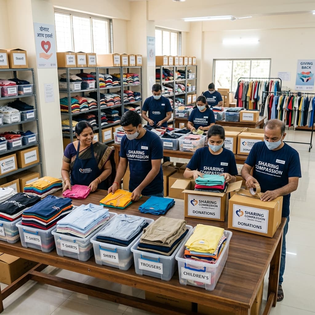 Cloth bank sorting facility